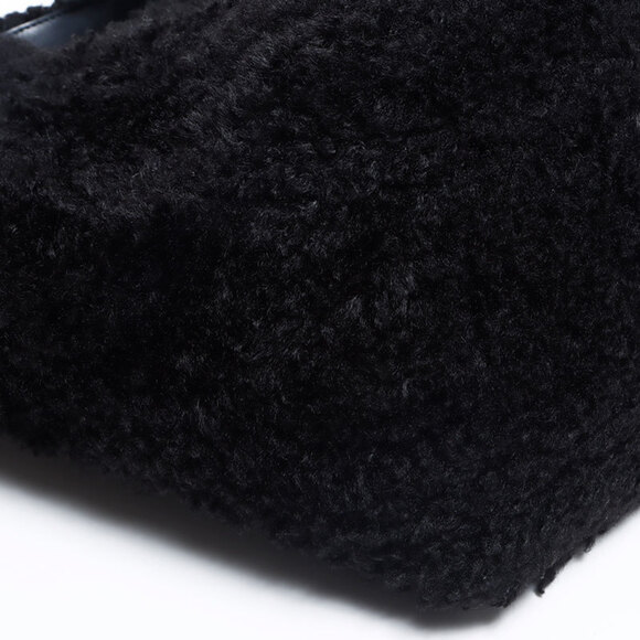 Balenciaga Everyday 2.0 2-way fur boa handbag, black, WS12056